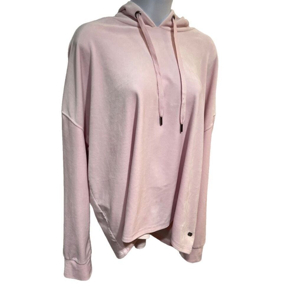DNKY women’s size medium pink velvet  pullover hoodie